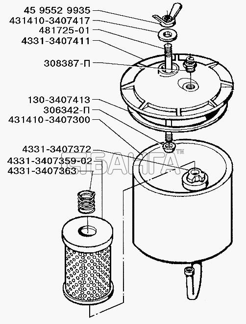 ЗИЛ ЗИЛ-5301 (2006) Схема Бачок насоса гидроусилителя рулевого